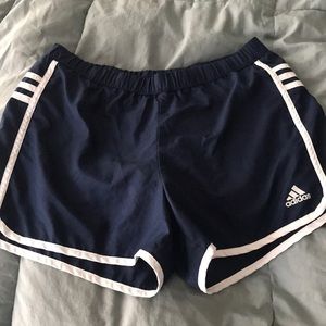 Navy Adidas running shorts